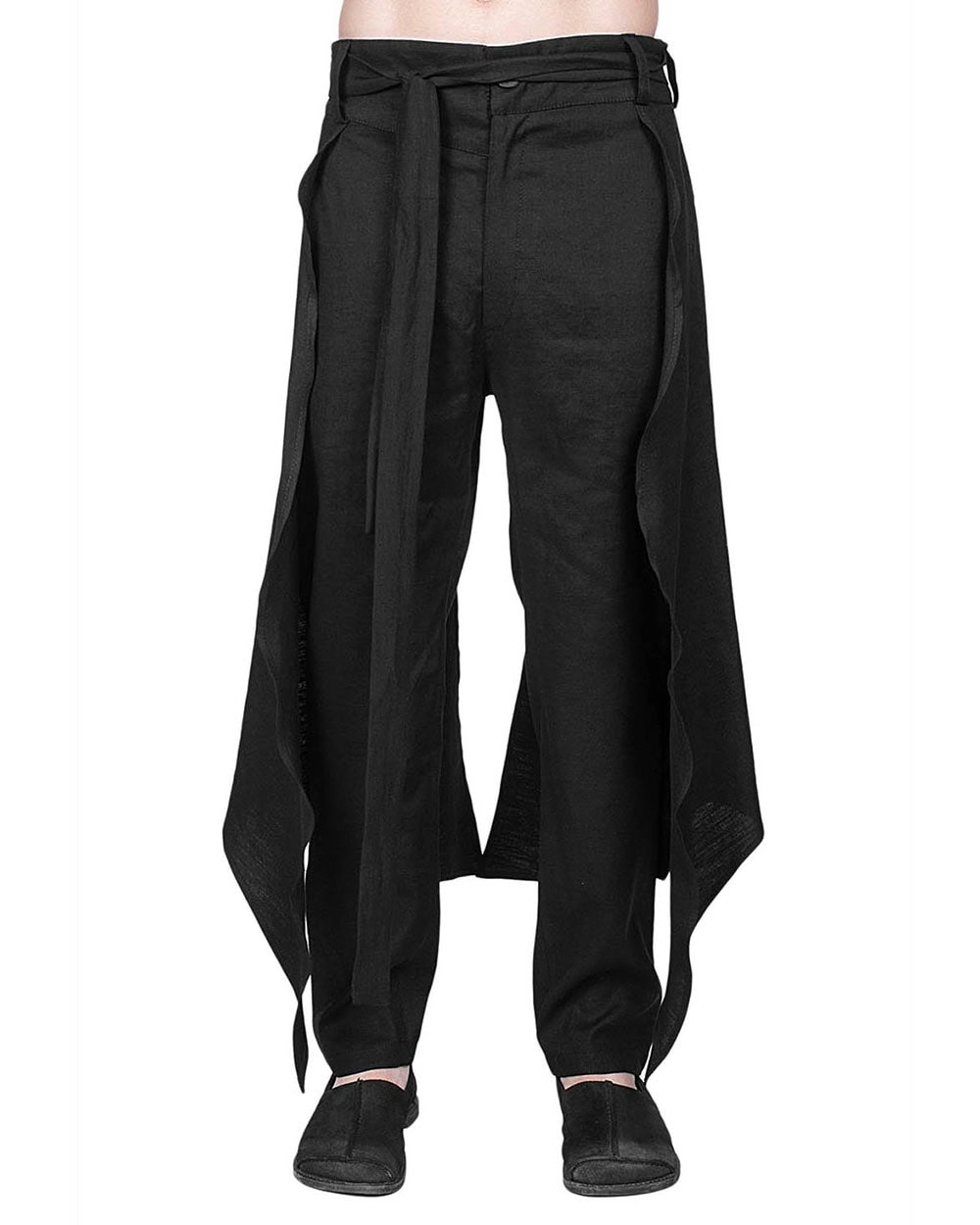 DOUBLE LAYERED LINEN TROUSERS
