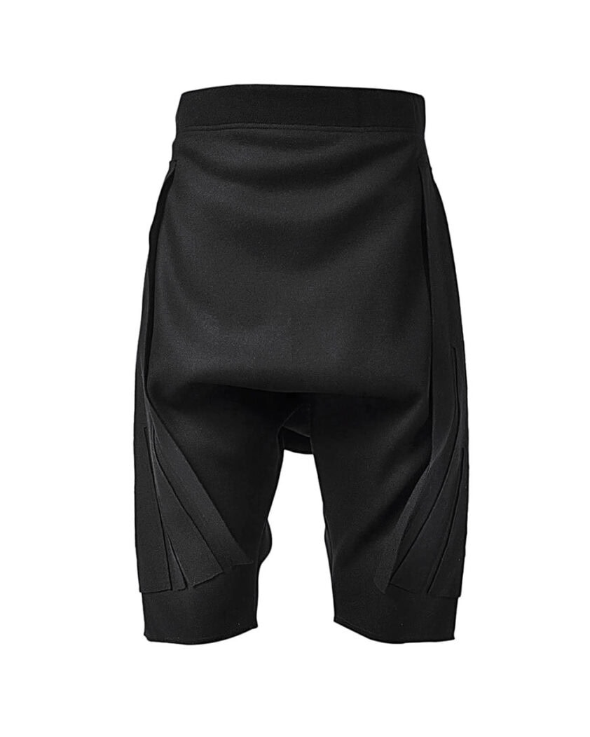 WOOL DROPCROTCH SLIT SHORTS
