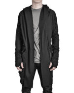 FIBER BOND HOODED JERSEY CARDIGAN