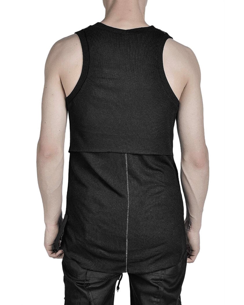LAYERED SCAR SLEEVELESS TOP