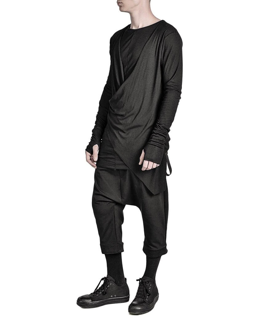 DROP CROTCH STRETCH JERSEY SHORTS