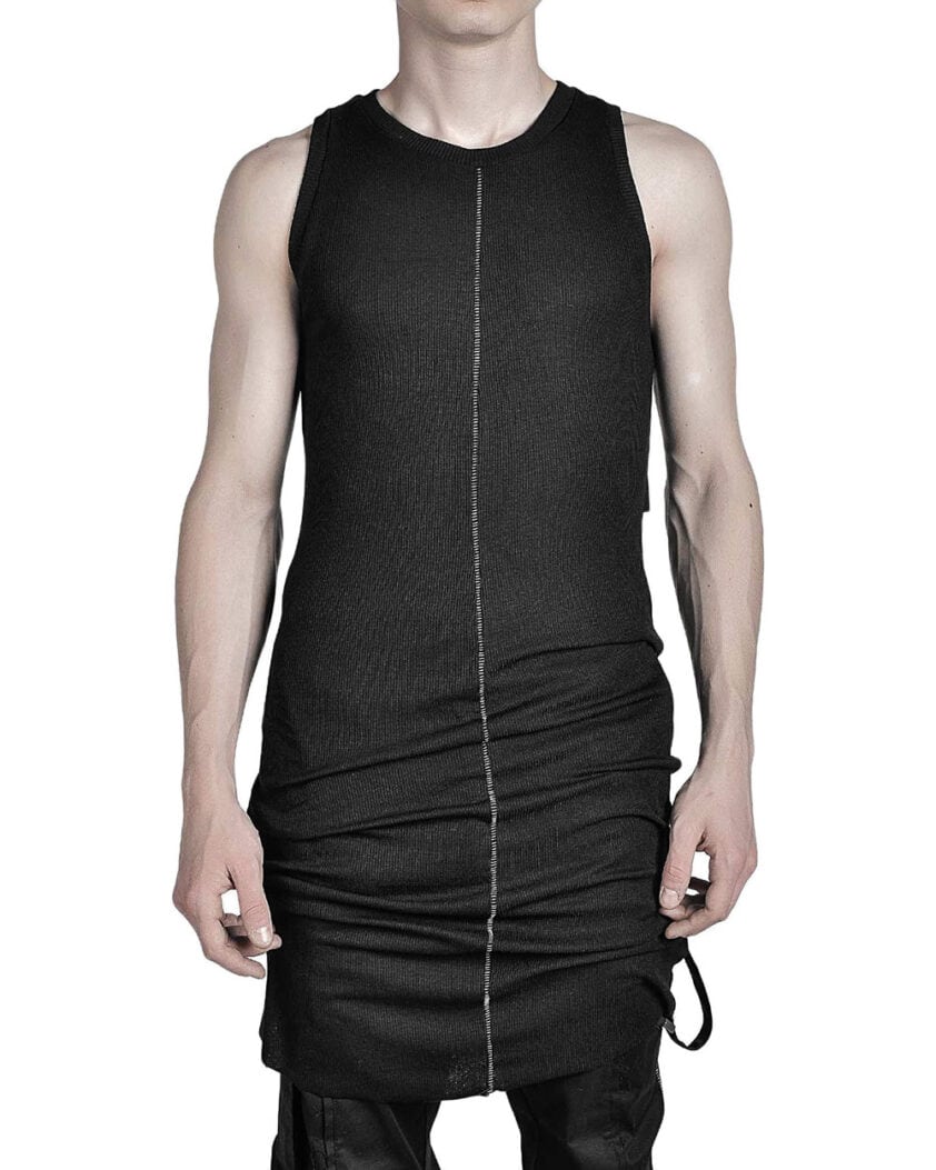 LONG LAYERED SCAR TANK TOP