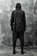 FIBER BOND HOODED JERSEY CARDIGAN