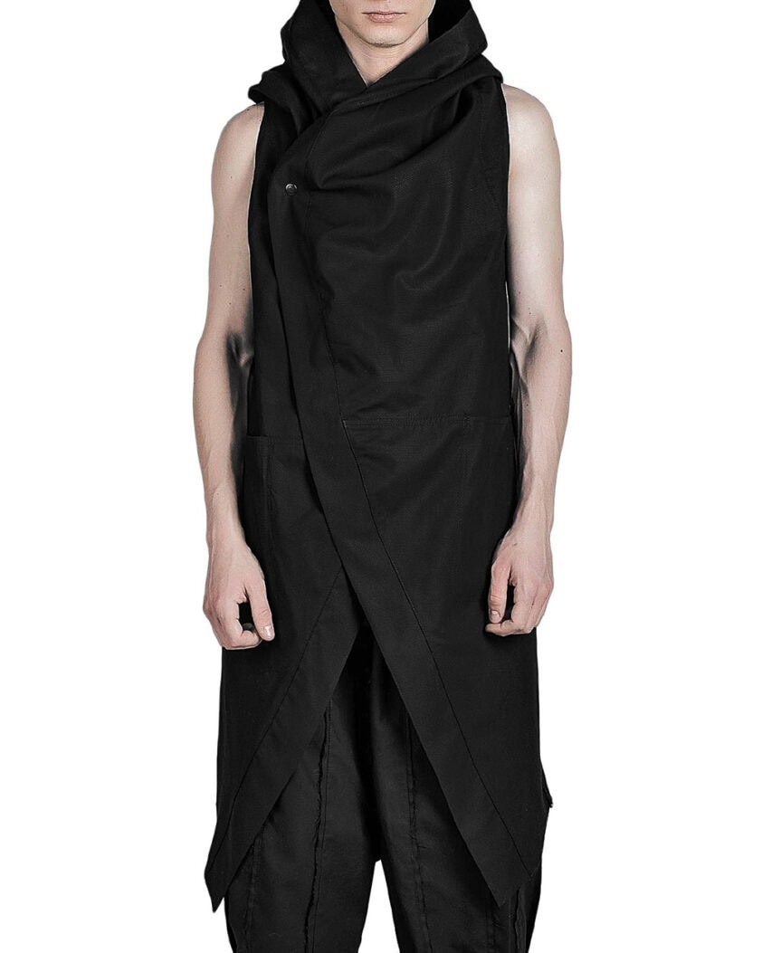 PANEL CONSTRUCT SLEEVELESS CARDIGAN