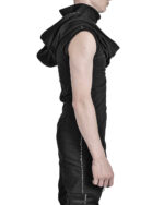 SCAR-STITCHED SLEEVELESS HOODIE