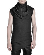 SCAR-STITCHED SLEEVELESS HOODIE