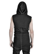 SCAR-STITCHED SLEEVELESS HOODIE