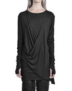 DRAPED LAYERS LONG SLEEVE T-SHIRT
