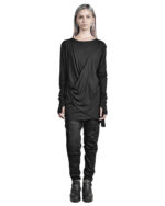 DRAPED LAYERS LONG SLEEVE T-SHIRT