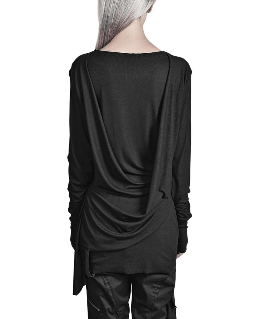 DRAPED LAYERS LONG SLEEVE T-SHIRT