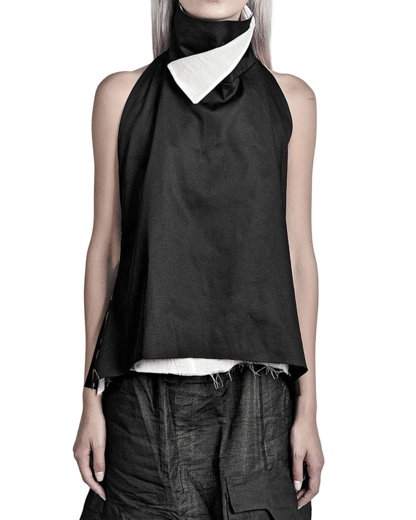 CONTRAST OPEN BACK LAYERED TOP