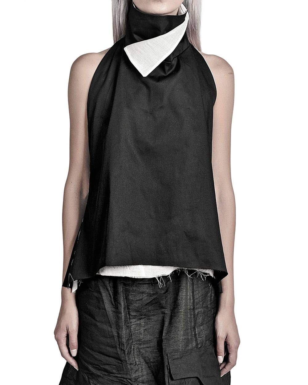 CONTRAST OPEN BACK LAYERED TOP