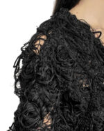 Black Fiber Bond Cuff Cardigan