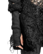 Black Fiber Bond Cuff Cardigan