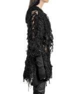 Black Fiber Bond Cuff Cardigan