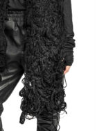 Black Unisex Fiber Bond Winter Scarf