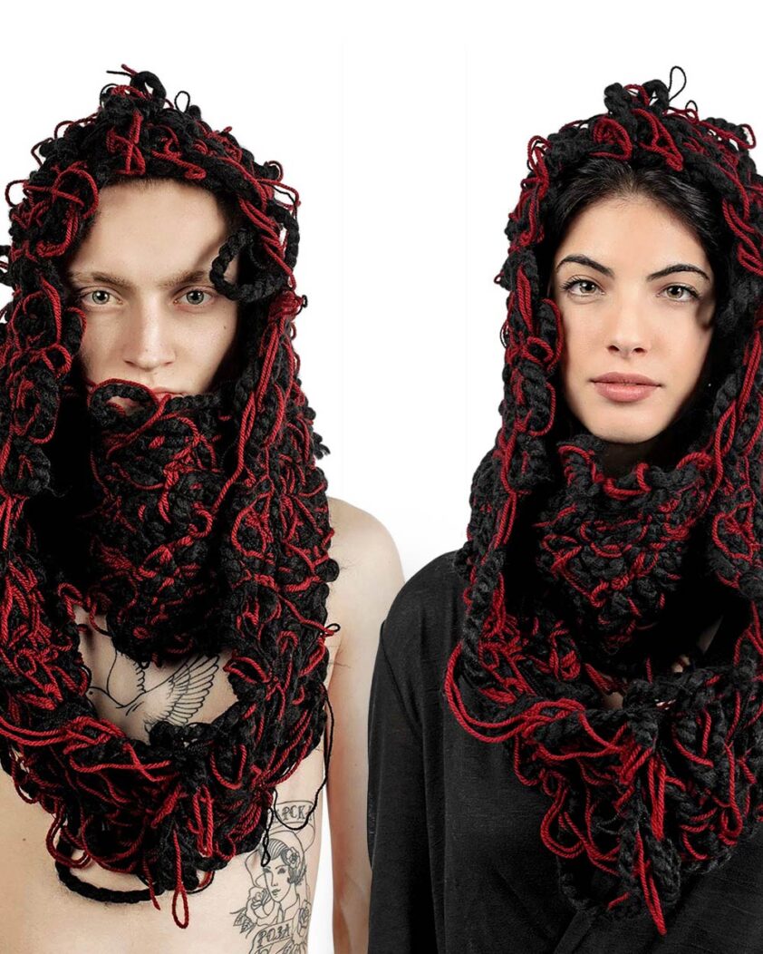 Red Fiber Bond Hood & Neck Warmer