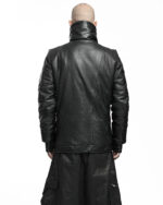 Leather Diagonal Zip Winter Jacket