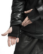 Leather Diagonal Zip Winter Jacket