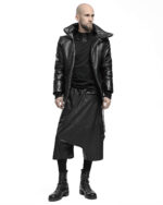 Leather Diagonal Zip Winter Jacket