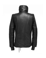 Leather Diagonal Zip Winter Jacket