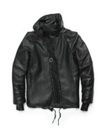 Leather Diagonal Zip Winter Jacket