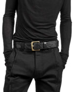 Linear Scar Brass Buckle Belt