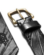 Linear Scar Brass Buckle Belt