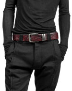 Linear Scar Dyed Red Belt