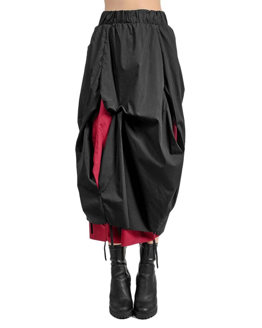 Draped Layered Asymmetric Skirt