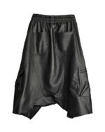 Cargo Segment Wide Leather Shorts