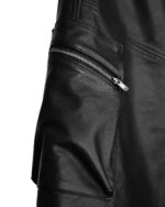 Cargo Segment Wide Leather Shorts