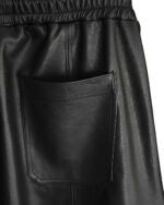 Cargo Segment Wide Leather Shorts