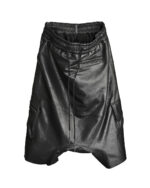 Cargo Segment Wide Leather Shorts