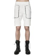 Contrast White Raw Shorts