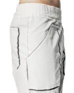 Contrast White Raw Shorts