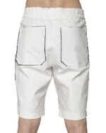 Contrast White Raw Shorts