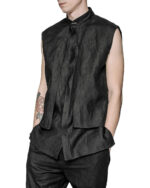 Layered Sleeveless Collar Shirt