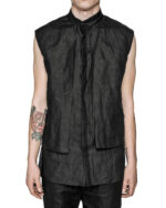 Layered Sleeveless Collar Shirt