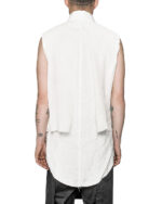 Layered Sleeveless White Collar Shirt