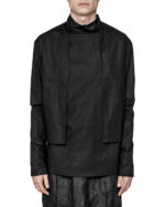Standing Collar Layered Drape Shirt