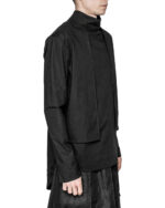 Standing Collar Layered Drape Shirt