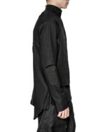 Standing Collar Layered Drape Shirt
