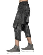 Layered Dyed Indigo Loose Shorts