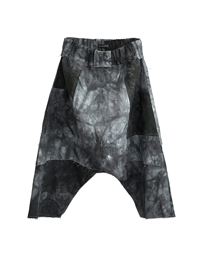 Layered Dyed Indigo Loose Shorts