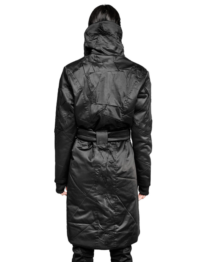 Crushed High Neck Wrapper Coat
