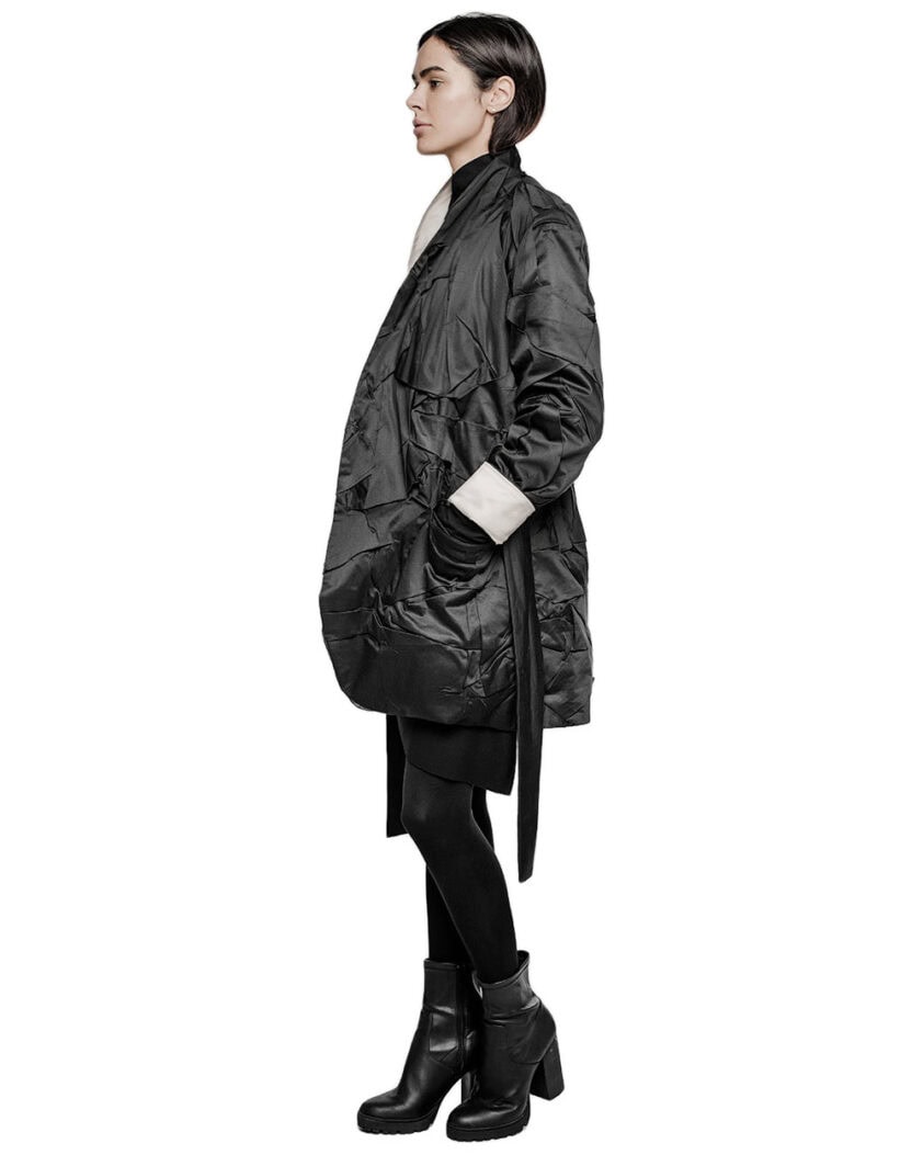 Crushed Tech Wrapper Coat