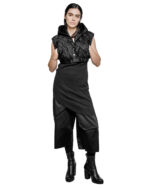 Hooded Crushed Crop Vest