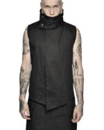 Segment High Neck Crushed Vest