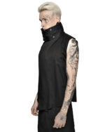 Segment High Neck Crushed Vest